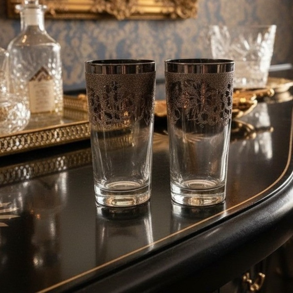 Dorothy Thorpe Ombré Tumblers, Set of 2, Vintage Mid-Century Modern Drinkware